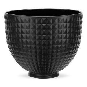 5 Quart Black Studded Ceramic Bowl