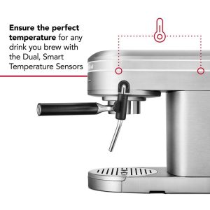 Metal Semi-Automatic Espresso Machine - Brushed Stainless Steel