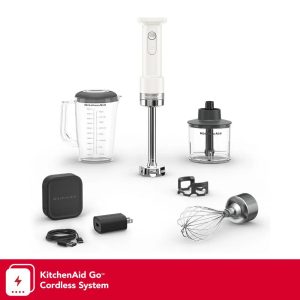 KitchenAid Go® Cordless Hand Blender with Accessories - battery included - Porcelain White