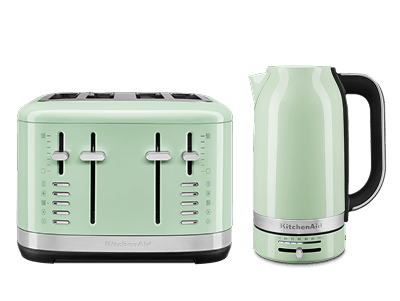 Breakfast Set: Toaster 4 slice + Electric Kettle - Pistachio