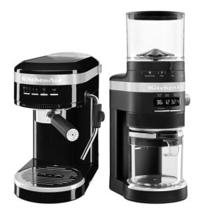 Metal Semi-Automatic Espresso Machine with Burr Coffee Grinder Bundle