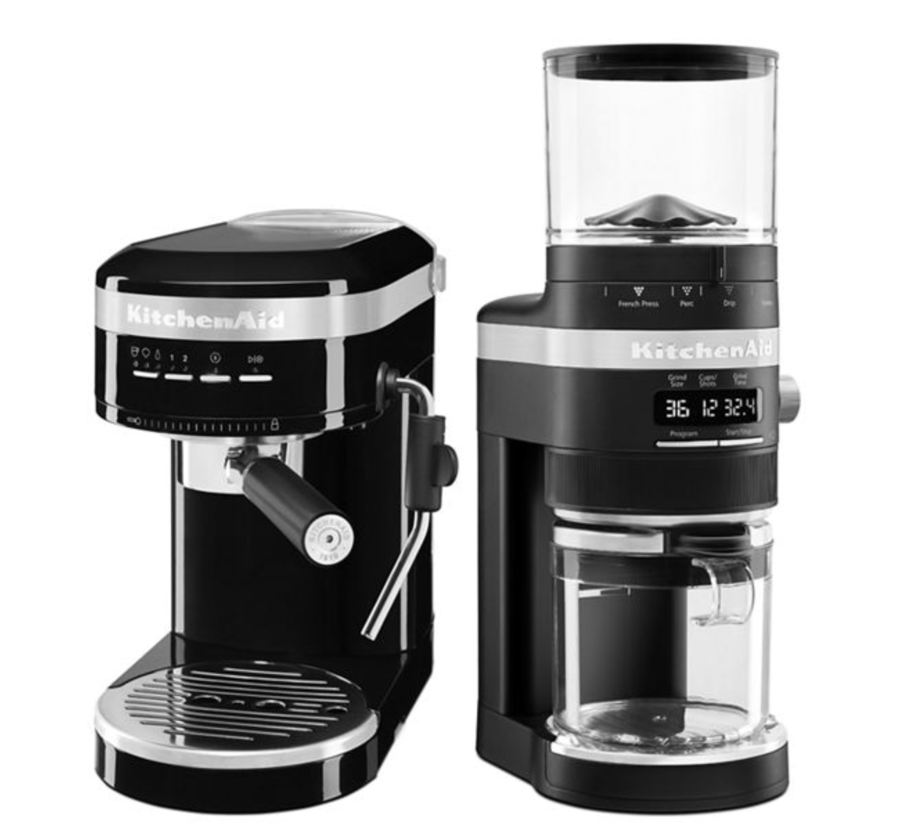 Metal Semi-Automatic Espresso Machine with Burr Coffee Grinder Bundle